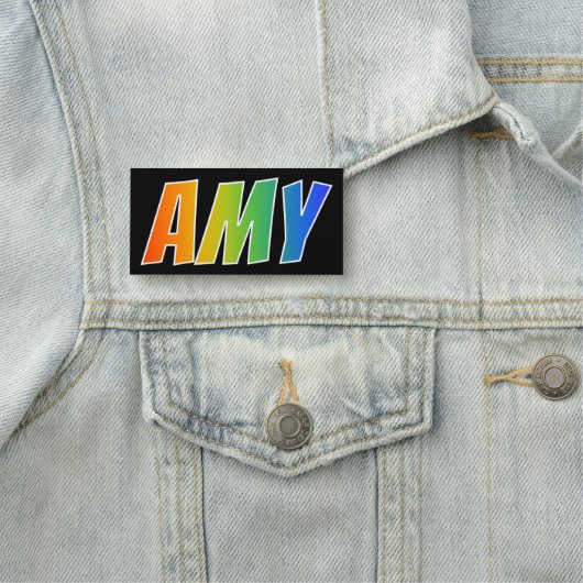 Vorname "AMY": Spaß-Regenbogen-Farbton Namensschild (Beispiel)