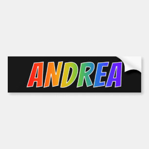 Vorname "ANDREA": Spaß-Regenbogen-Farbton Autoaufkleber