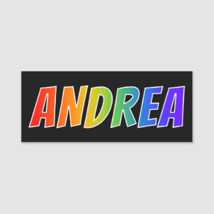 Vorname "ANDREA": Spaß-Regenbogen-Farbton Namensschild
