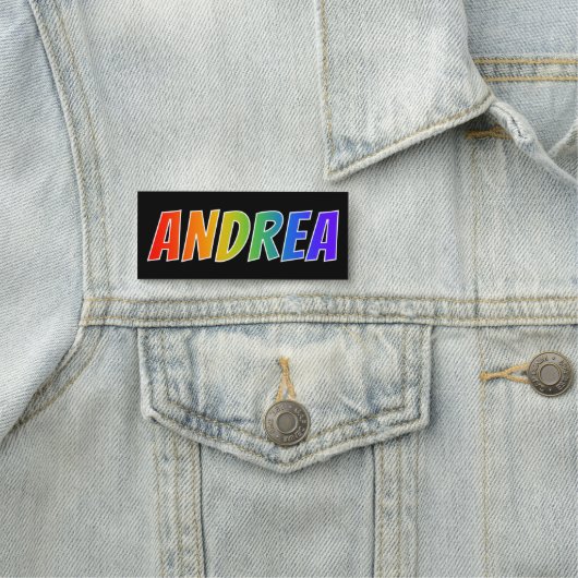 Vorname "ANDREA": Spaß-Regenbogen-Farbton Namensschild (Beispiel)