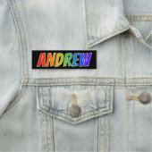 Vorname "ANDREW": Spaß-Regenbogen-Farbton Namensschild (Beispiel)
