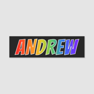 Vorname "ANDREW": Spaß-Regenbogen-Farbton Namensschild