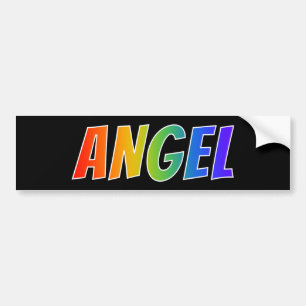 Vorname "ANGEL": Fun Rainbow Coloring Autoaufkleber