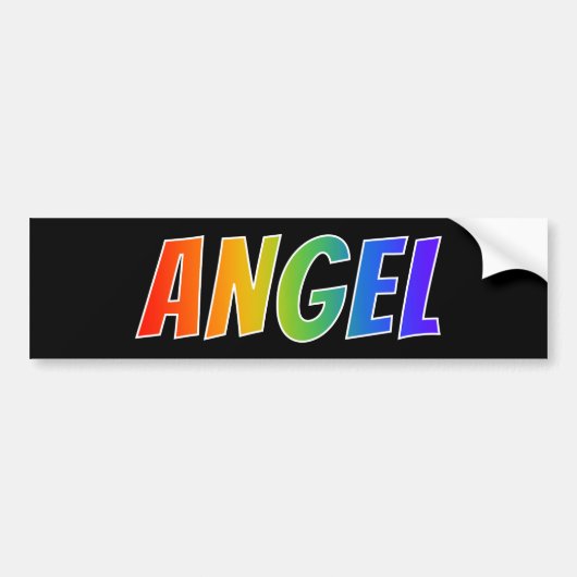Vorname "ANGEL": Fun Rainbow Coloring Autoaufkleber (Vorne)