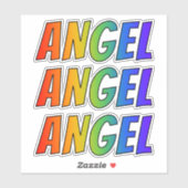 Vorname "ANGEL" mit/ Fun Rainbow Coloring Aufkleber (Blatt)
