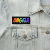 Vorname "ANGELA": Spaß-Regenbogen-Farbton Namensschild (Beispiel)