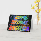 Vorname "ANGELICA" Fun "HAPPY BIRTHDAY" Karte (Gelbe Blume)