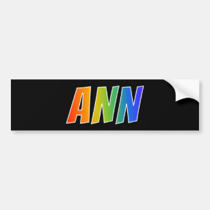 Vorname "ANN": Fun Rainbow Coloring Autoaufkleber