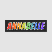 Vorname "ANNABELLE": Spaß-Regenbogen-Farbton Namensschild (Vorderseite)