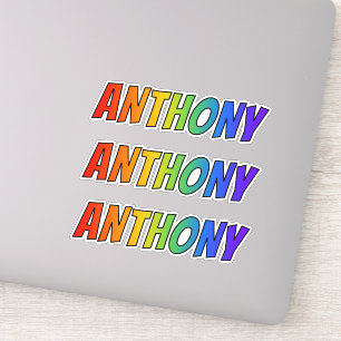 Vorname "ANTHONY" mit Fun Rainbow Colour Aufkleber