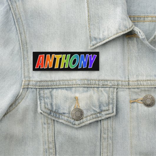 Vorname "ANTHONY": Spaß-Regenbogen-Farbton Namensschild (Beispiel)