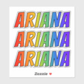 Vorname "ARIANA" mit/ Fun Rainbow Coloring Aufkleber (Blatt)