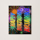 Vorname "ARIANNA", Fun "HAPPY BIRTHDAY" Puzzle (Vertikal)