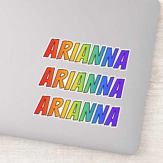 Vorname "ARIANNA" mit/ Fun Rainbow Coloring Aufkleber (Detail)