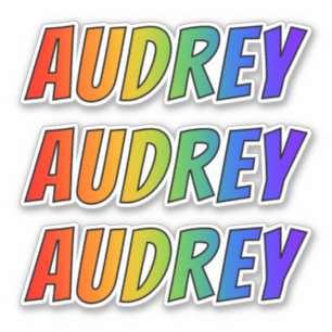 Vorname "AUDREY" mit/ Fun Rainbow Coloring Aufkleber