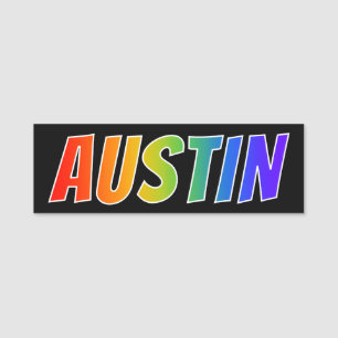 Vorname "AUSTIN": Spaß-Regenbogen-Farbton Namensschild