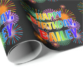 Vorname "BAILEY", Fun "HAPPY BIRTHDAY" Geschenkpapier (Rolleneckpunkt)