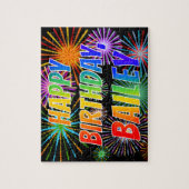 Vorname "BAILEY", Fun "HAPPY BIRTHDAY" Puzzle (Vertikal)