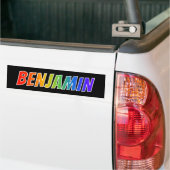 Vorname "BENJAMIN": Spaß-Regenbogen-Farbton Autoaufkleber (Auf Lkw)