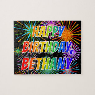 Vorname "BETHANY", Spaß "GLÜCKLICHER BIRTHTAG" Puzzle