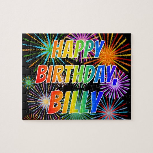 Vorname "BILLY", Fun "HAPPY BIRTHDAY" Puzzle (Horizontal)