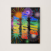 Vorname "BILLY", Fun "HAPPY BIRTHDAY" Puzzle (Vertikal)