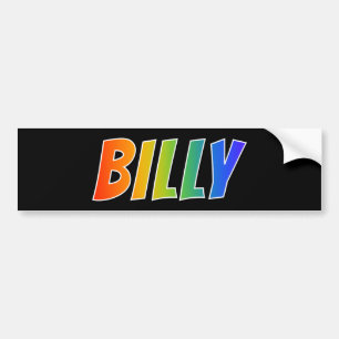 Vorname "BILLY": Fun Rainbow Coloring Autoaufkleber