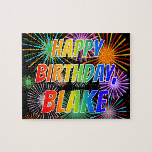 Vorname "BLAKE", Fun "GLÜCK BIRTHTAG" Puzzle