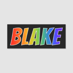Vorname "BLAKE": Spaß-Regenbogen-Farbton Namensschild