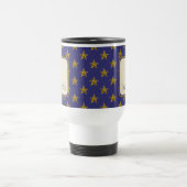Vorname Blue Gold Stars Monogram Reisebecher (Mittel)