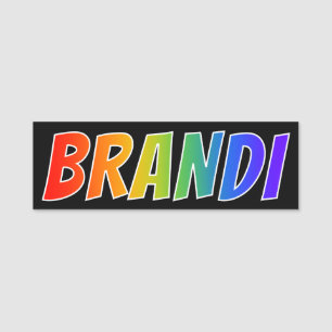 Vorname "BRANDI": Fun Rainbow Coloring Namensschild