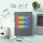 Vorname "BRANDON" mit/ Fun Rainbow Coloring Aufkleber (iPad Hülle)