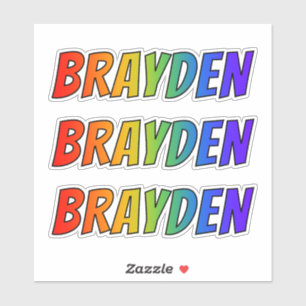 Vorname "BRAYDEN" mit/ Fun Rainbow Coloring Aufkleber