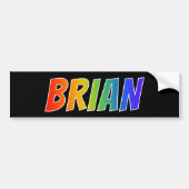 Vorname "BRIAN": Fun Rainbow Coloring Autoaufkleber (Vorne)