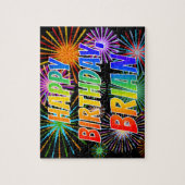 Vorname "BRIAN", Spaß "GLÜCKLICHER BIRTHTAG" Puzzle (Vertikal)
