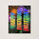 Vorname "BRITTANY", Fun "HAPPY BIRTHDAY" Puzzle (Vertikal)