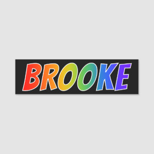 Vorname "BROOKE": Spaß-Regenbogen-Farbton Namensschild