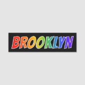 Vorname "BROOKLYN": Spaß-Regenbogen-Farbton Namensschild (Vorderseite)