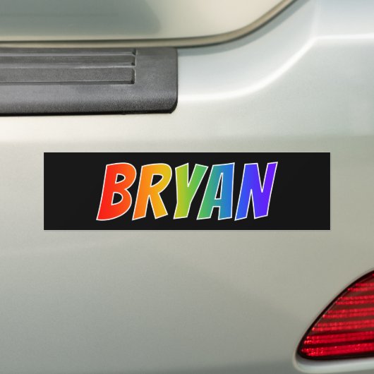 Vorname "BRYAN": Fun Rainbow Coloring Autoaufkleber (Auf Auto)
