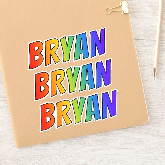 Vorname "BRYAN" mit/ Fun Rainbow Coloring Aufkleber (Notizbuch)