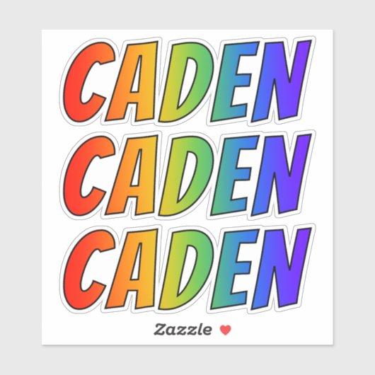 Vorname "CADEN" mit/ Fun Rainbow Coloring Aufkleber (Blatt)