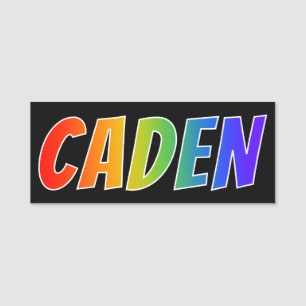 Vorname "CADEN": Spaß-Regenbogen-Farbton Namensschild