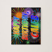 Vorname "CALEB", Fun "HAPPY BIRTHDAY" Puzzle (Vertikal)