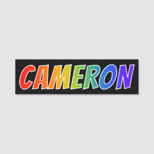 Vorname "CAMERON": Spaß-Regenbogen-Farbton Namensschild