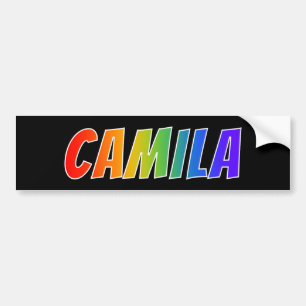 Vorname "CAMILA": Spaß-Regenbogen-Farbton Autoaufkleber