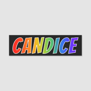 Vorname "CANDICE": Fun Rainbow Coloring Namensschild