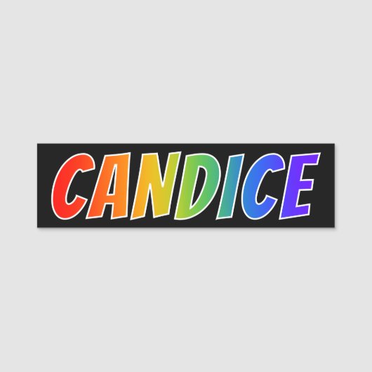 Vorname "CANDICE": Fun Rainbow Coloring Namensschild (Vorderseite)