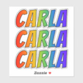 Vorname "CARLA" mit/ Fun Rainbow Coloring Aufkleber (Blatt)