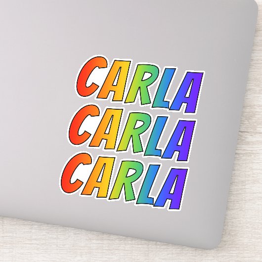 Vorname "CARLA" mit/ Fun Rainbow Coloring Aufkleber (Detail)