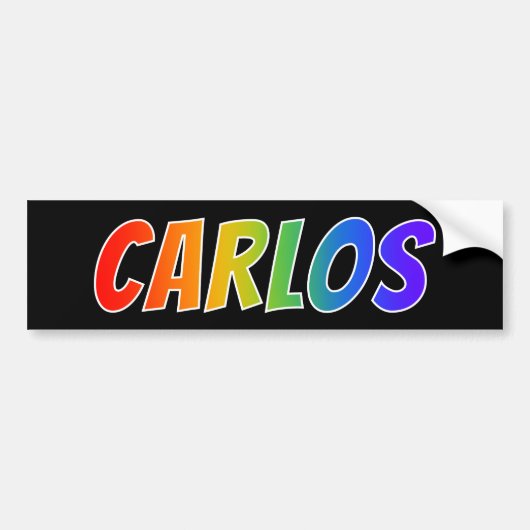 Vorname "CARLOS": Fun Rainbow Coloring Autoaufkleber (Vorne)